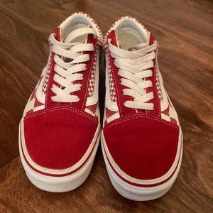 Vans Old Skool Checkered Red and White Size 7.5